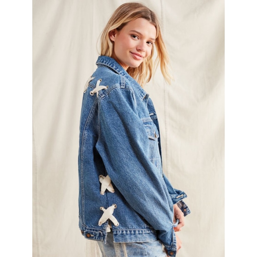 Urban Renewal Recycled Corset Denim Jacket